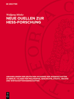 cover image of Neue Ouellen zur Hess-Forschung